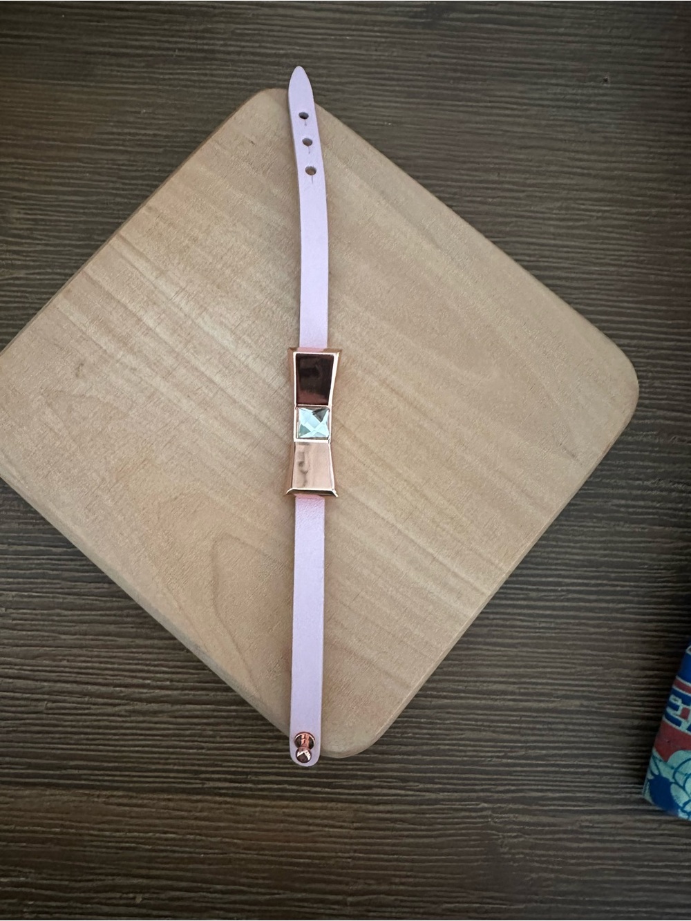 Women's Pink Ted Baker Leather Rose gold Bow Bracelet - Picture 7 of 9